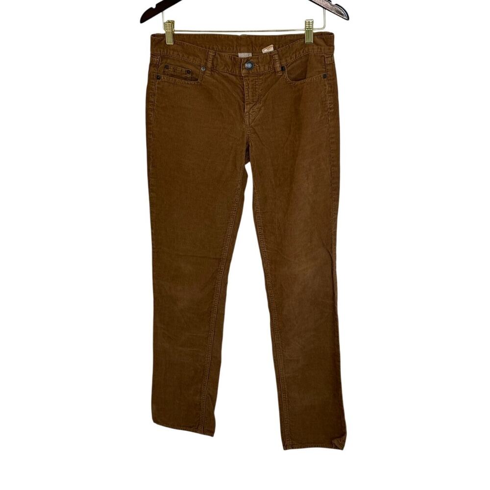 J Crew Vintage Matchstick City Fit Corduroy Pants Brown Slim Straight Leg 28R